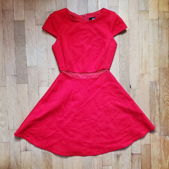 LULUS Legendary Lovers Red Skater Dress Short Sleeve Mini Dress - Picture 2 of 9